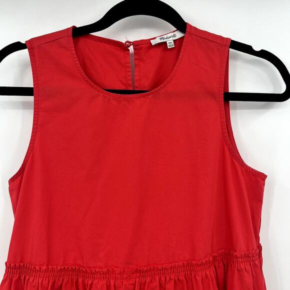 Madewell Women's Red Cattail Tiered Maxi Dress Extra Extra Small XXS - Picture 3 of 8